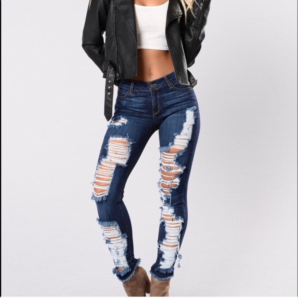 distressed fashion nova Jeans